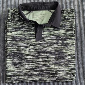 Under Armour Men's Black and Light Green Polo